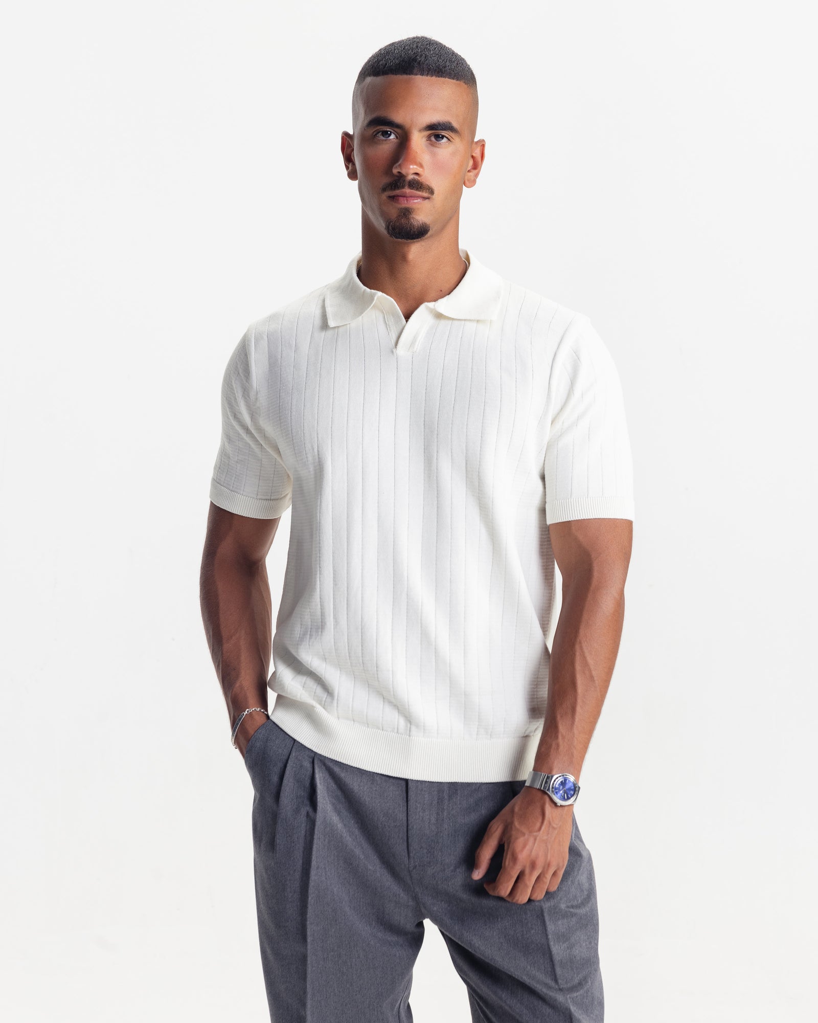 MILANO KNIT POLO - WHITE