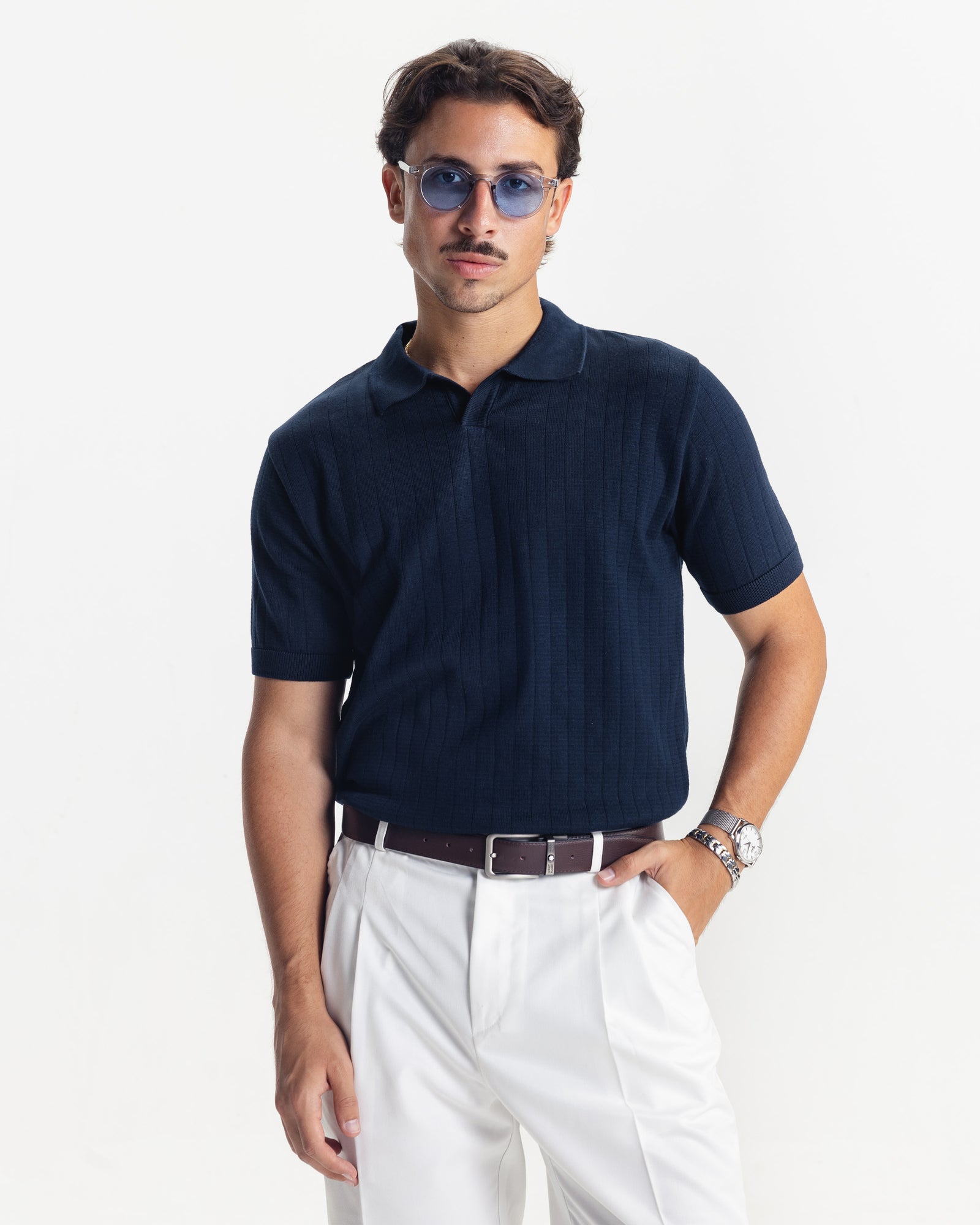 MILANO KNIT POLO - NAVY