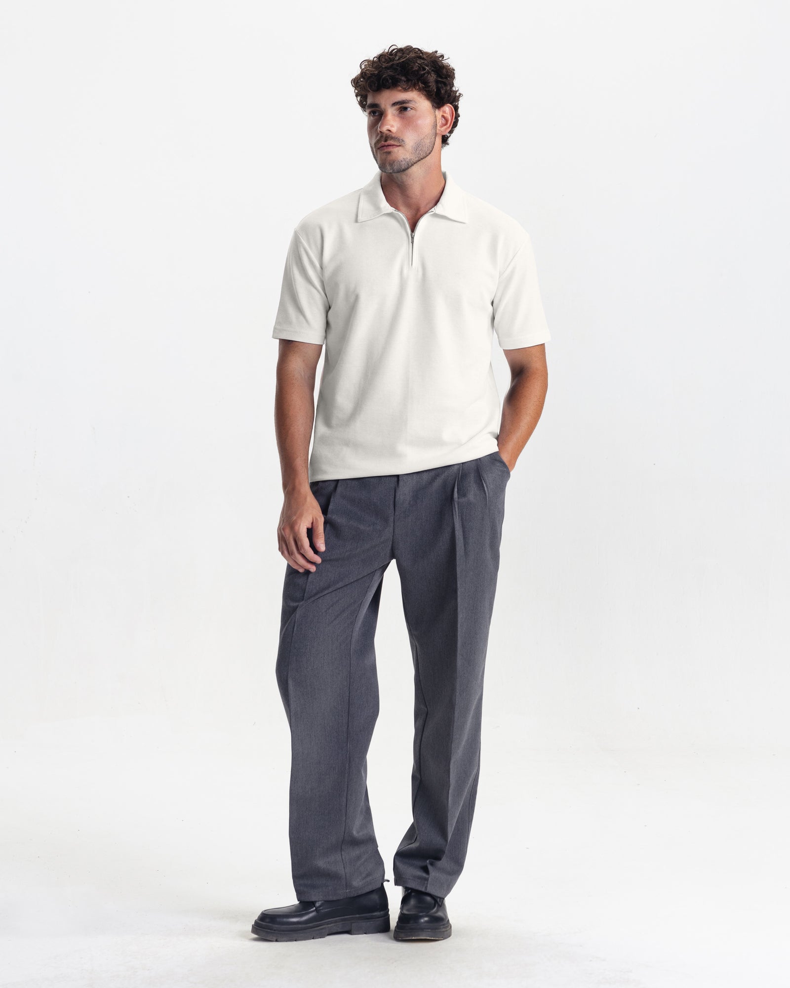 VALMONT ZIP POLO - WHITE