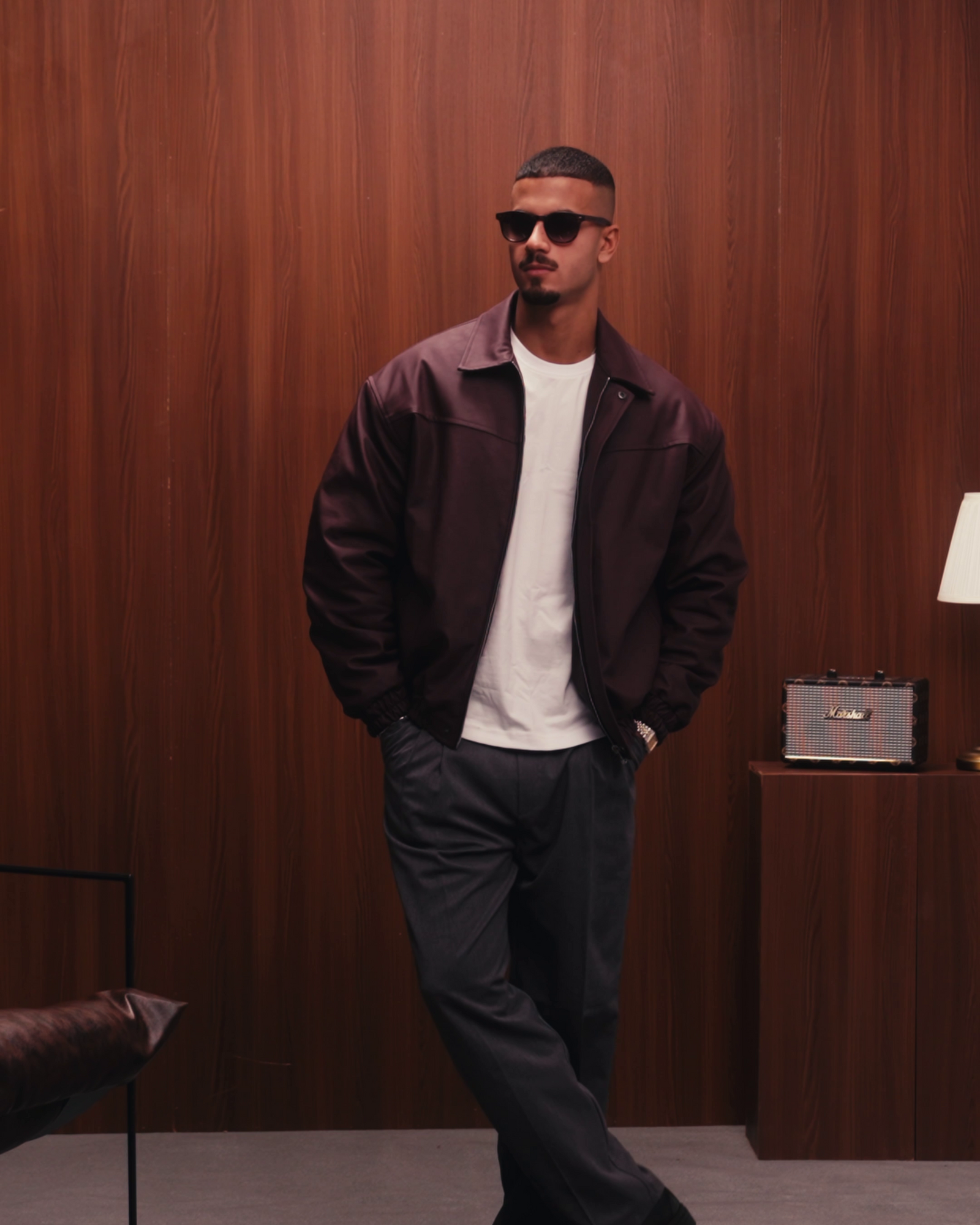 THE ESTATE LEATHER JACKET - BURGUNDY