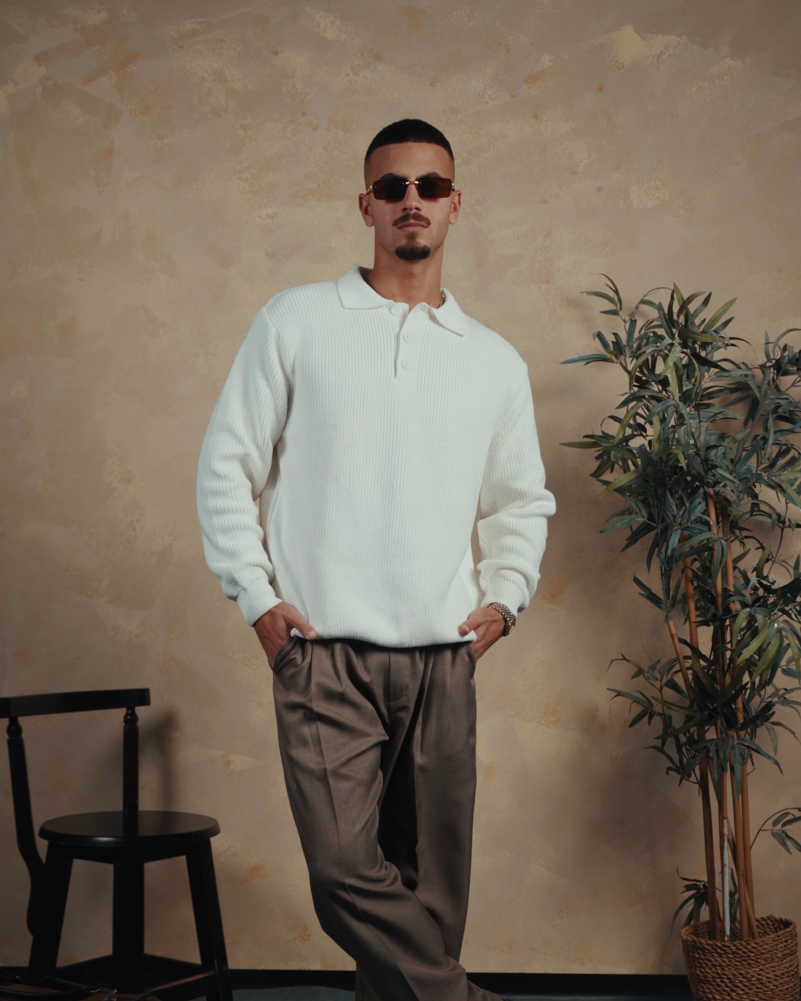 BELLAGIO KNITTED POLO - WHITE