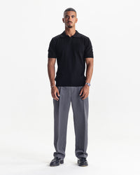 MILANO KNIT POLO - BLACK