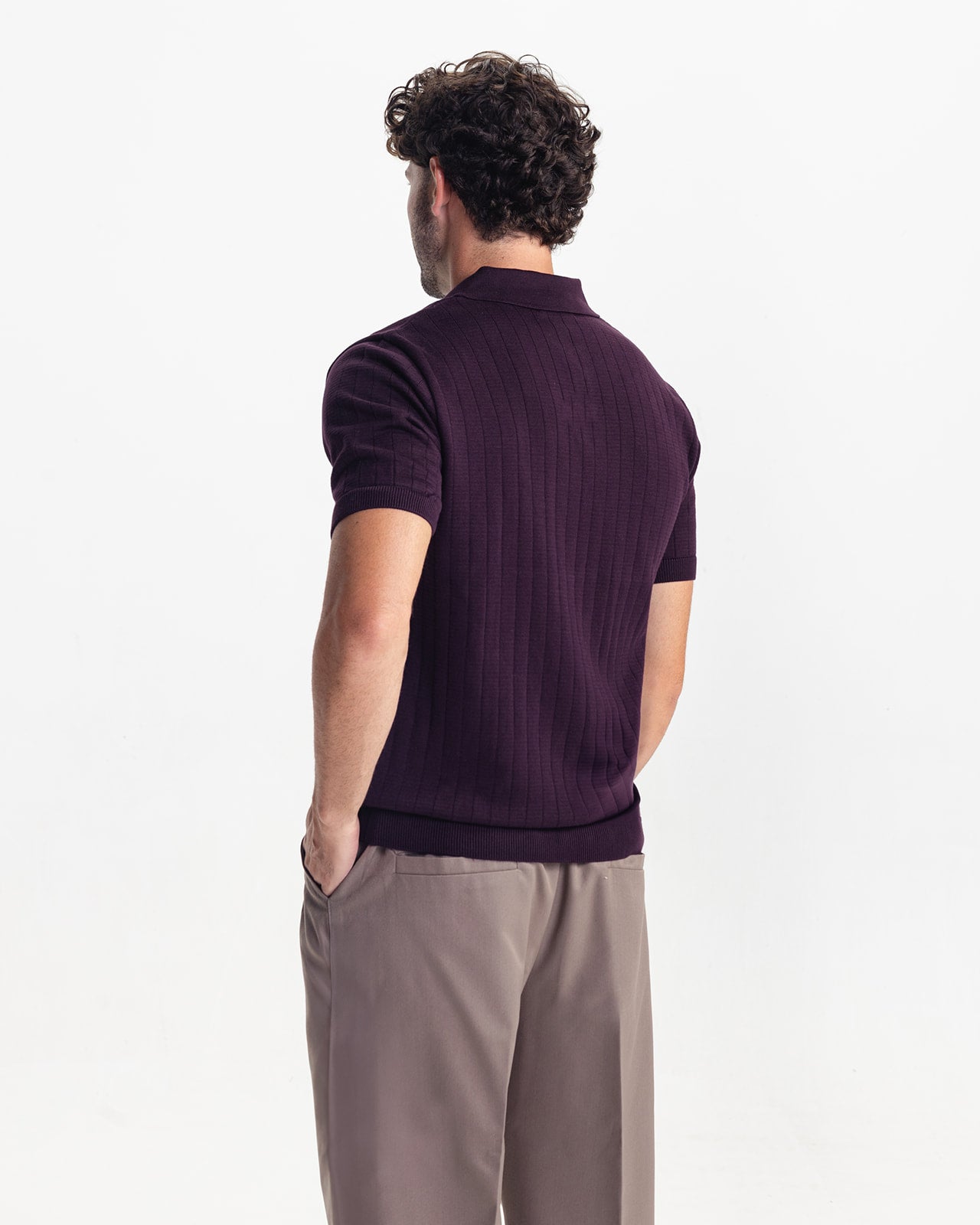 MILANO KNIT POLO - BURGUNDY