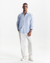 LONG SLEEVE LINEN SHIRT - LIGHT BLUE
