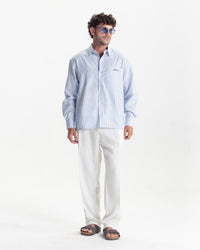 MARINO STRIPED SHIRT - SKY BLUE