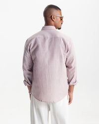 LONG SLEEVE LINEN SHIRT - WARM ROSE