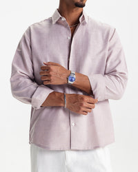 LONG SLEEVE LINEN SHIRT - WARM ROSE