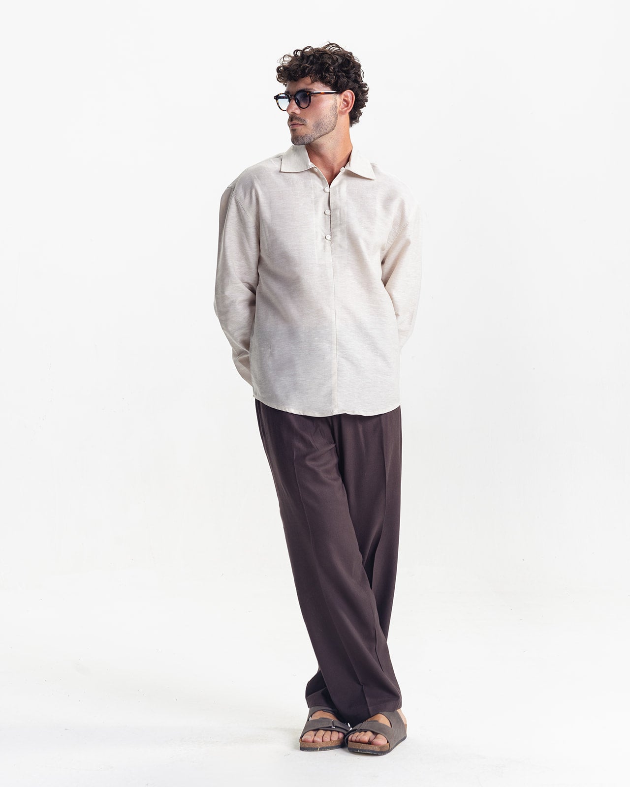 KINGSLEY LINEN SHIRT- CREAM