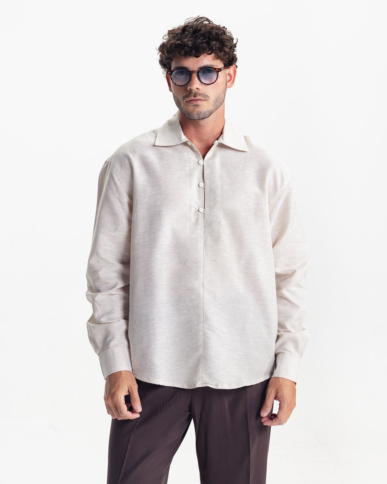 KINGSLEY LINEN SHIRT- CREAM
