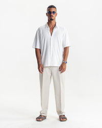 PLEATED SHIRT - WHITE