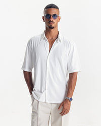 PLEATED SHIRT - WHITE