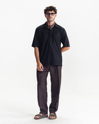 PLEATED SHIRT - BLACK
