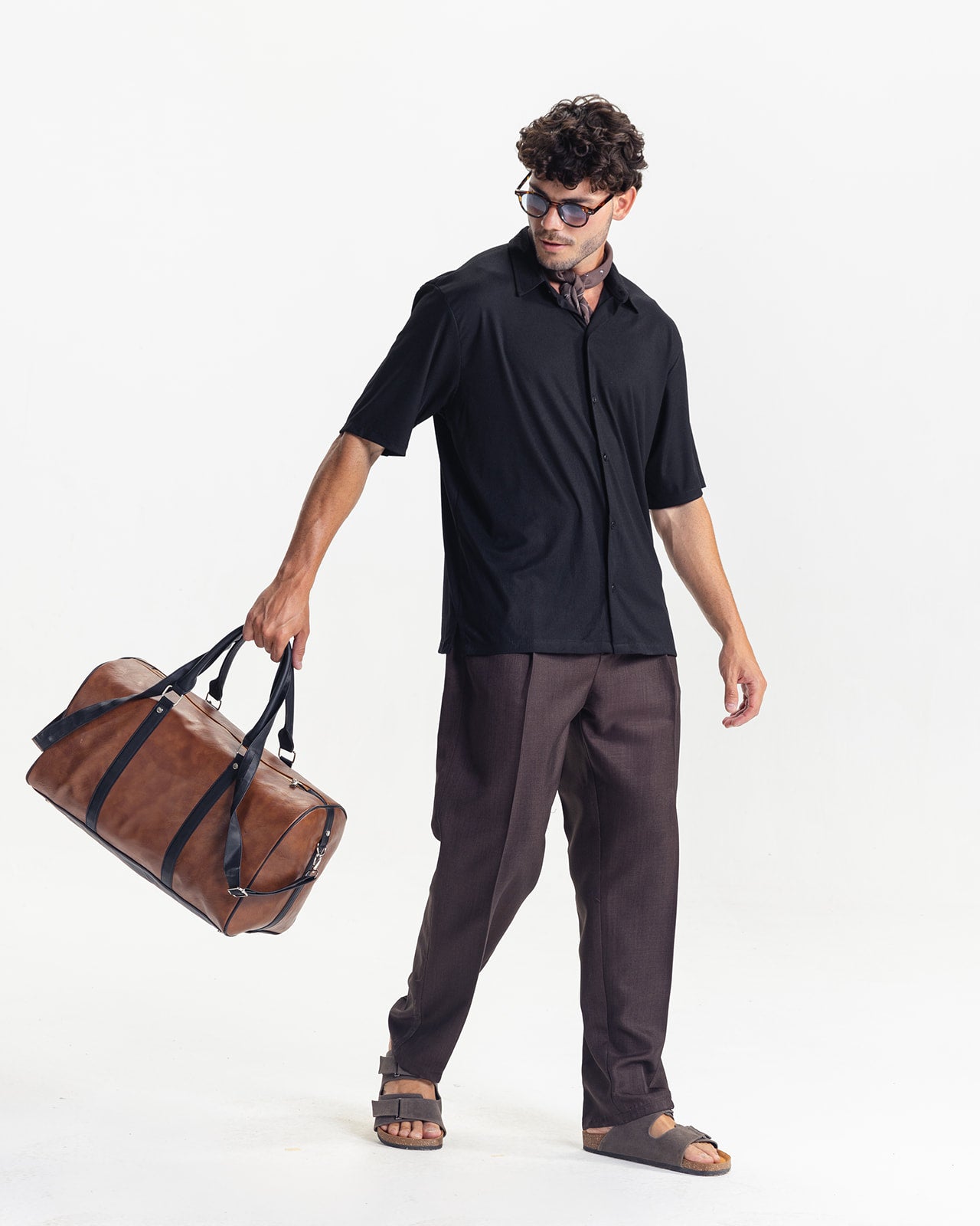 PLEATED SHIRT - BLACK