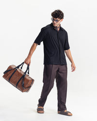PLEATED SHIRT - BLACK