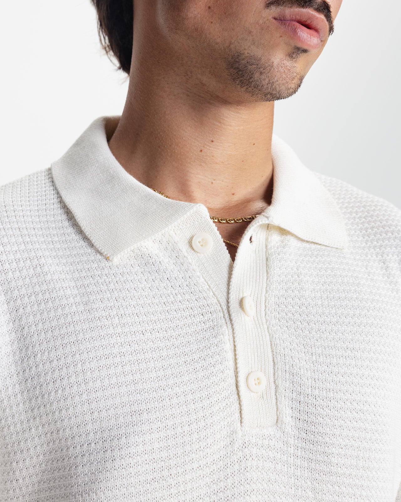 BELLAGIO KNIT POLO  - WHITE