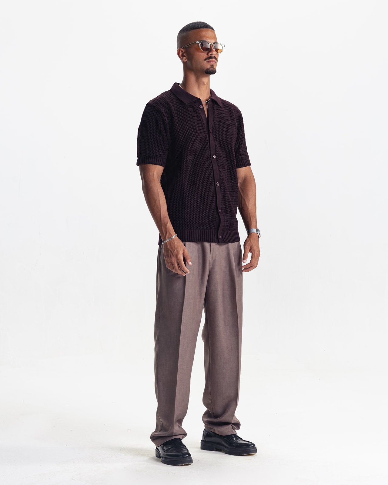 RIVIERA KNIT CARDIGAN - BURGUNDY