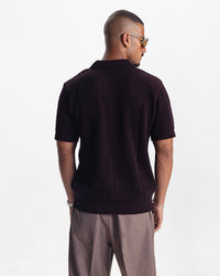 RIVIERA KNIT CARDIGAN - BURGUNDY