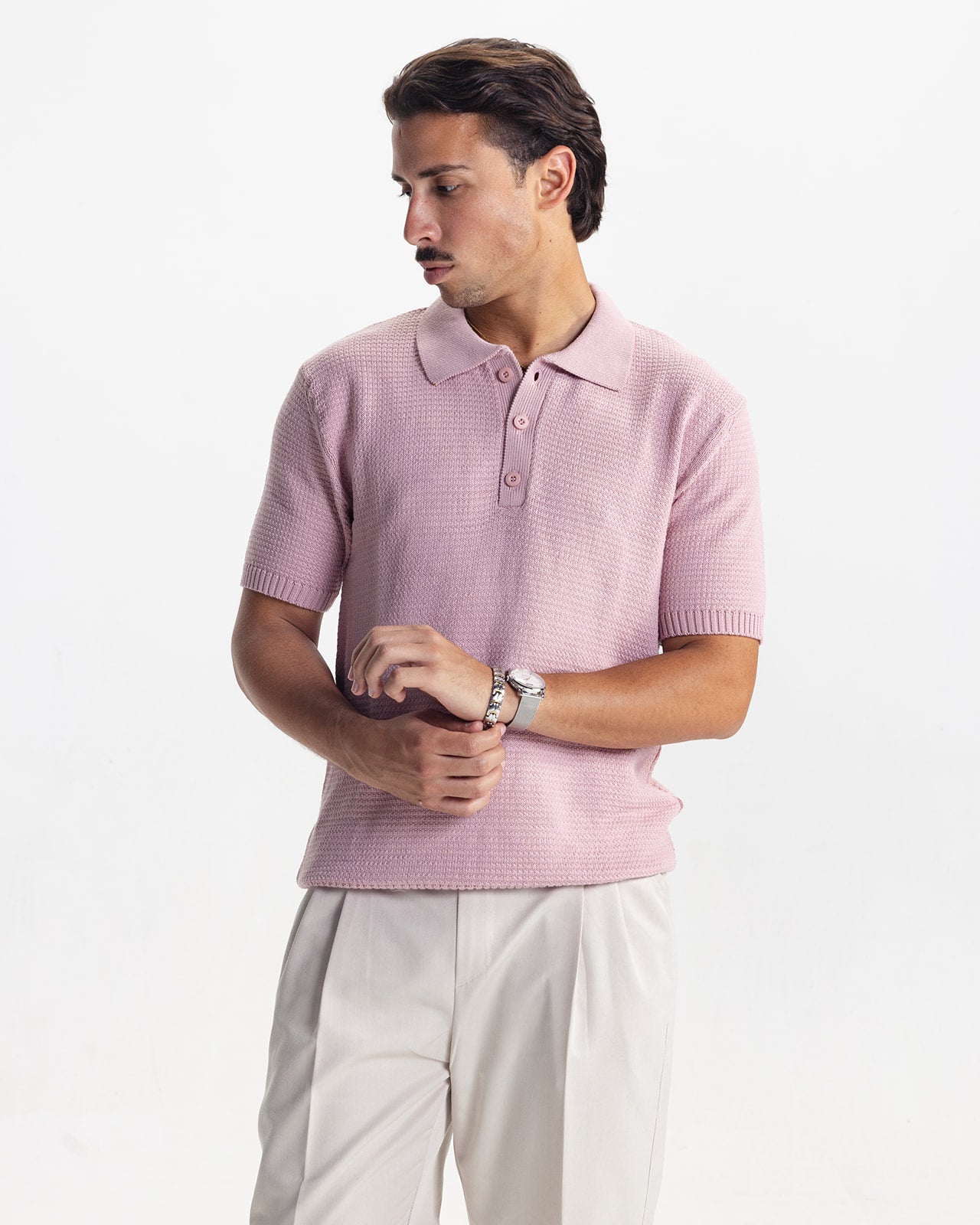 BELLAGIO KNIT POLO  - ROSE