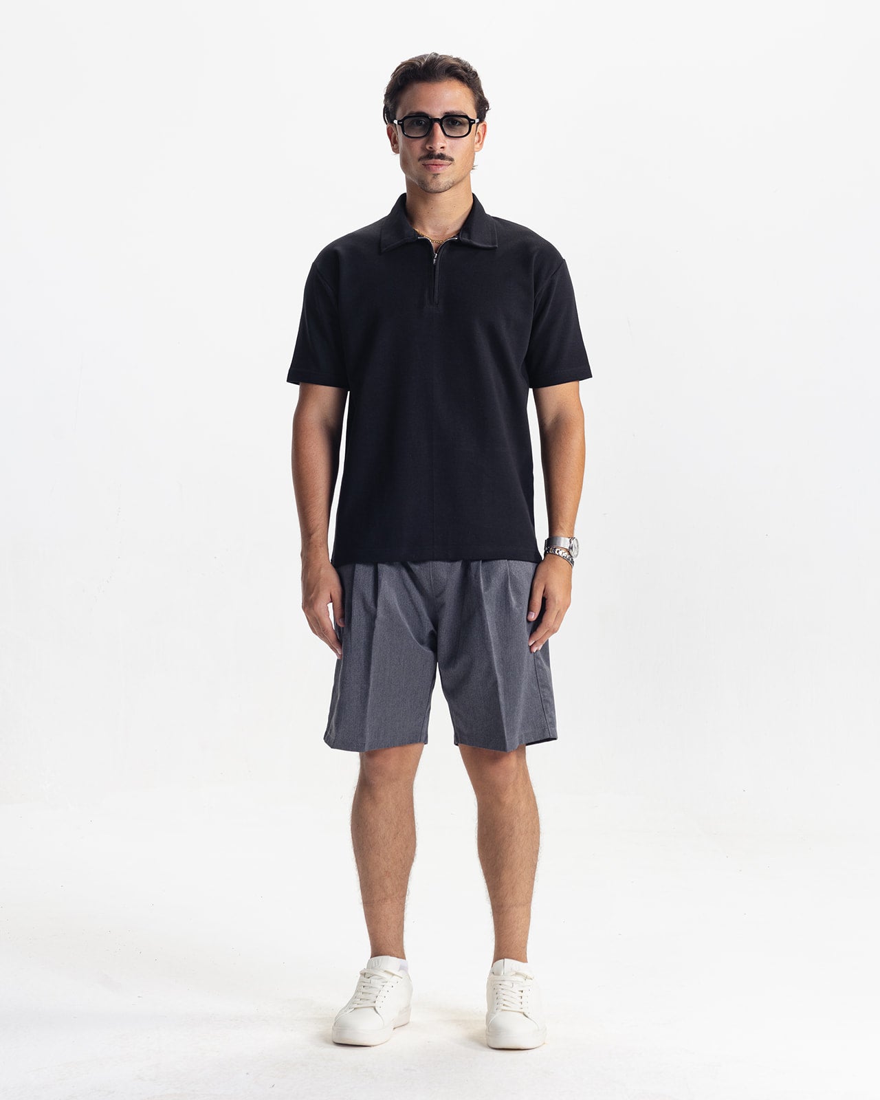 VALMONT ZIP POLO - BLACK