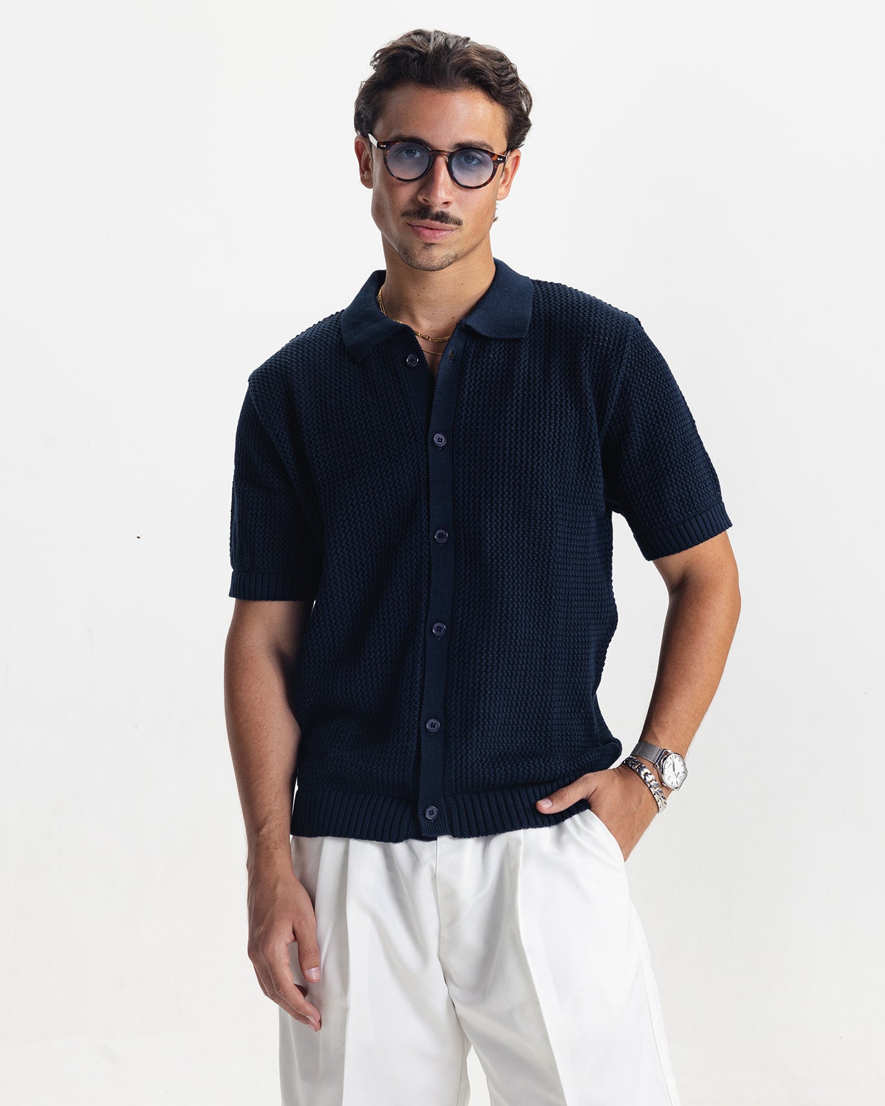 RIVIERA KNIT CARDIGAN - NAVY