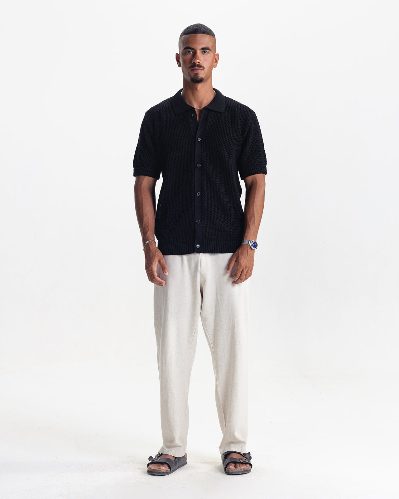 RIVIERA KNIT CARDIGAN - BLACK