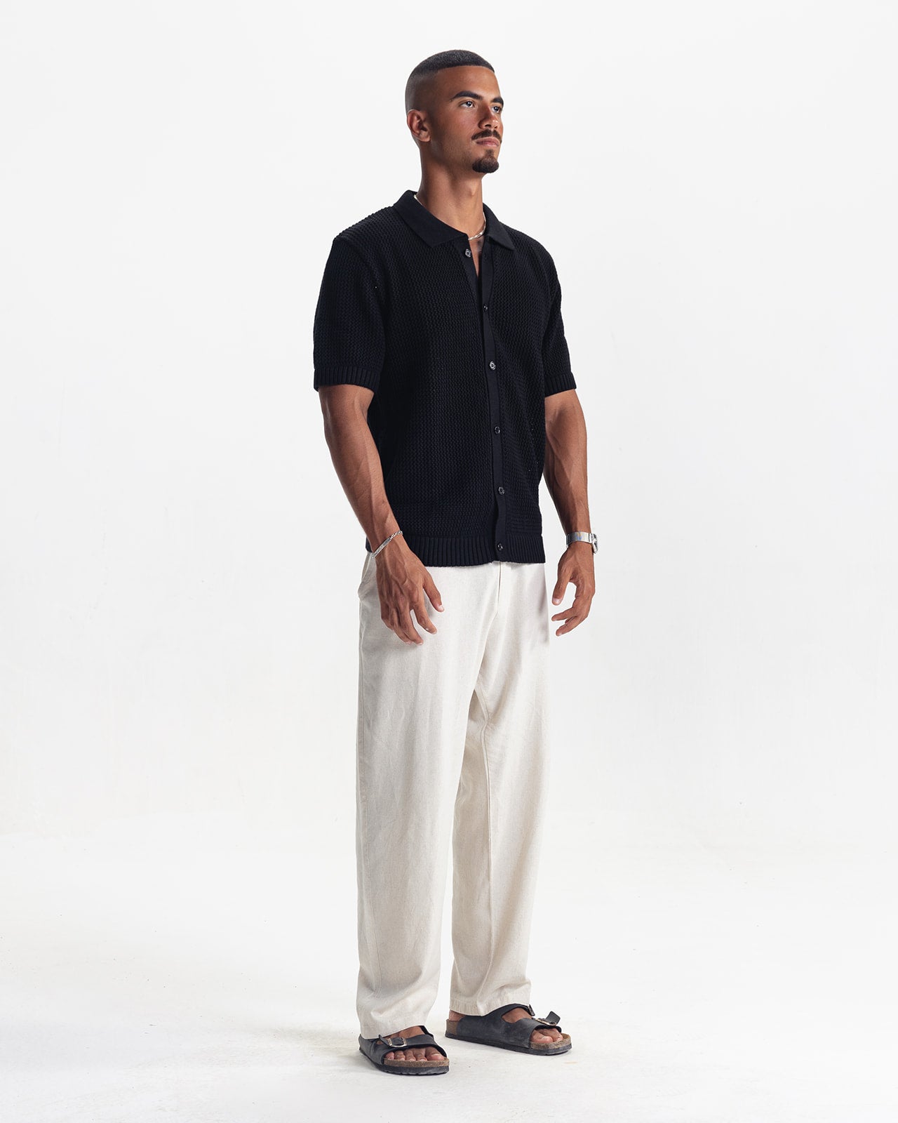 RIVIERA KNIT CARDIGAN - BLACK