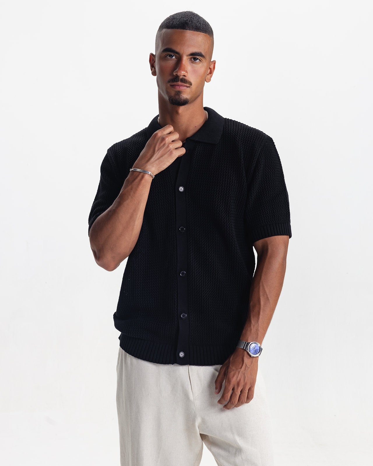 RIVIERA KNIT CARDIGAN - BLACK