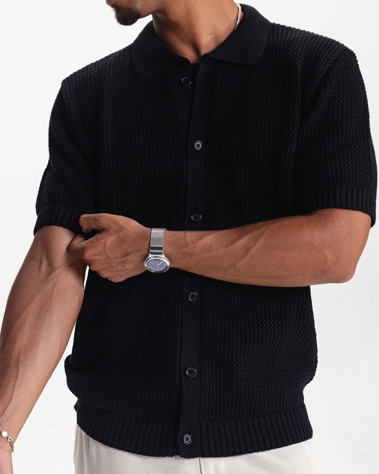 RIVIERA KNIT CARDIGAN - BLACK