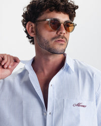 AZURE STRIPED SHIRT - SKY BLUE
