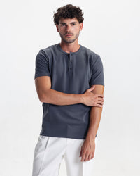 HENLEY TEE - GREY