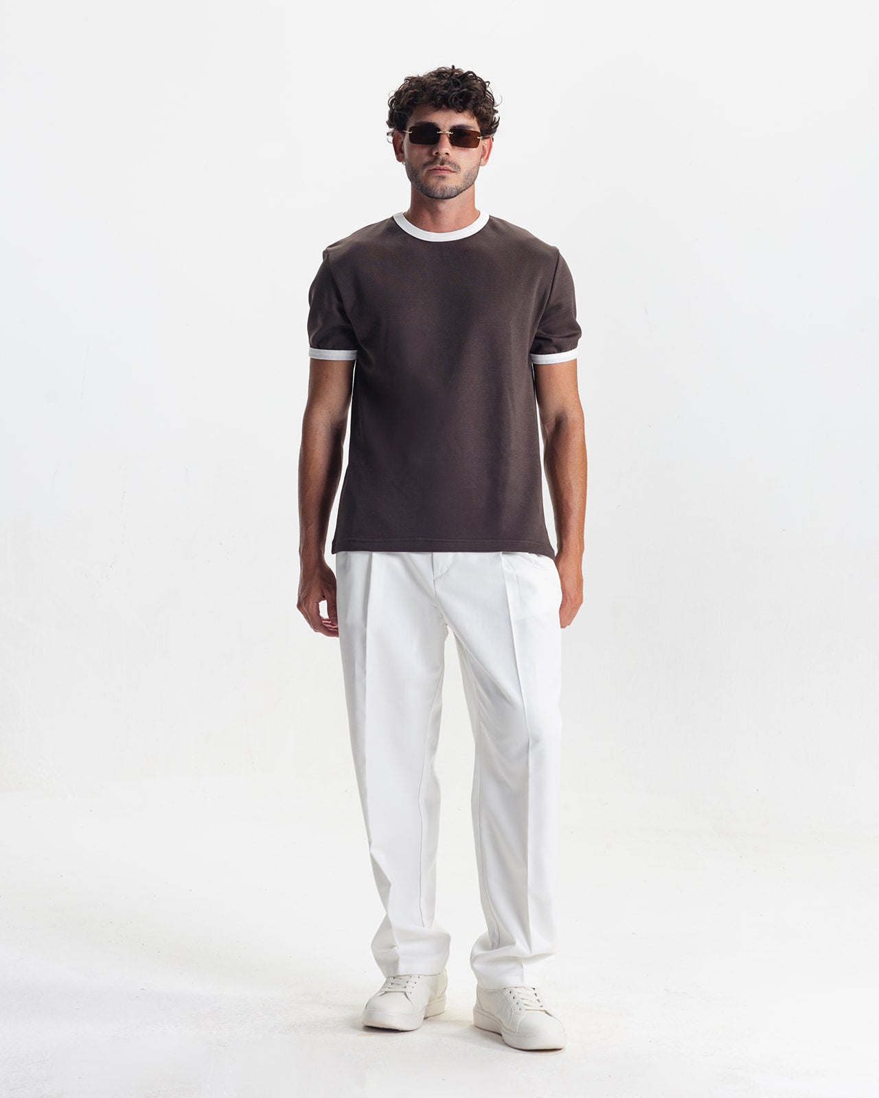 RINGER TEE - BROWN