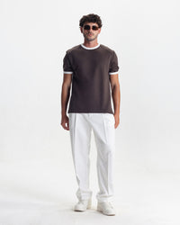 RINGER TEE - BROWN