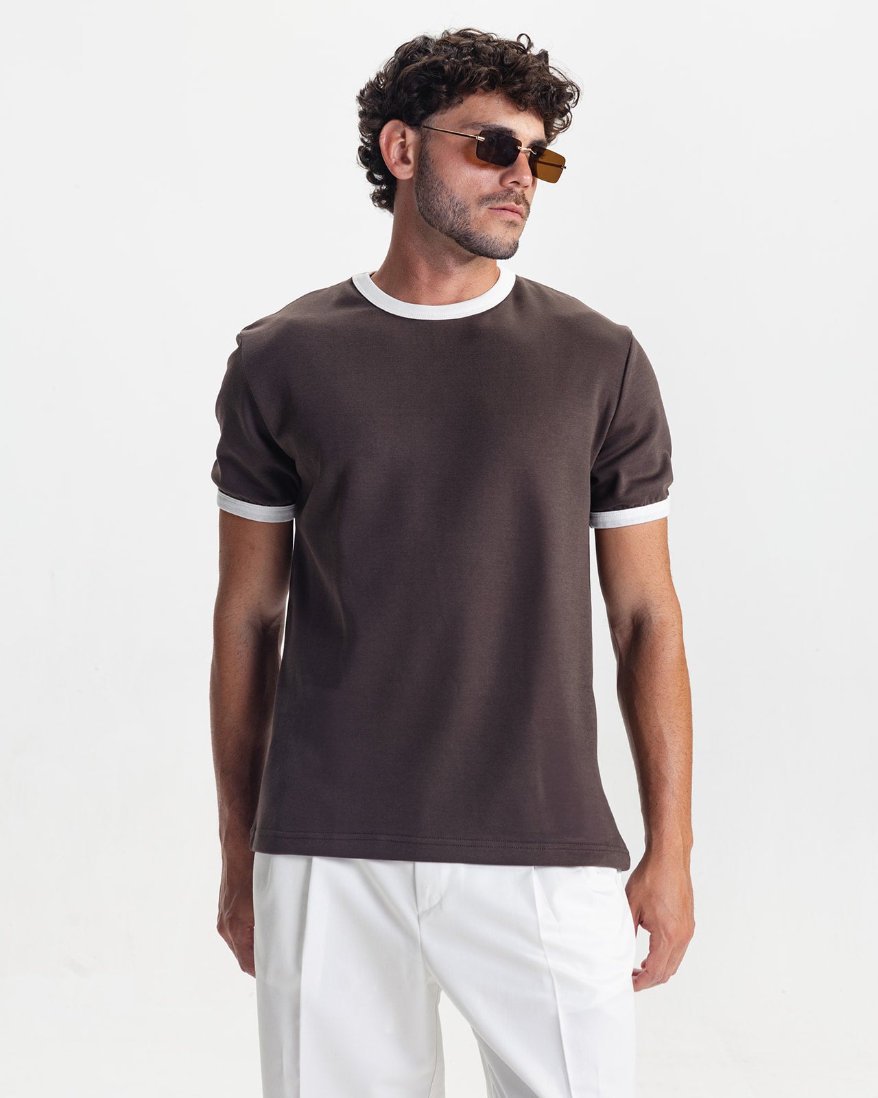 RINGER TEE - BROWN
