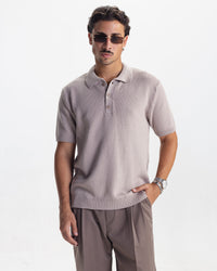 BELLAGIO KNIT POLO - TAUPE