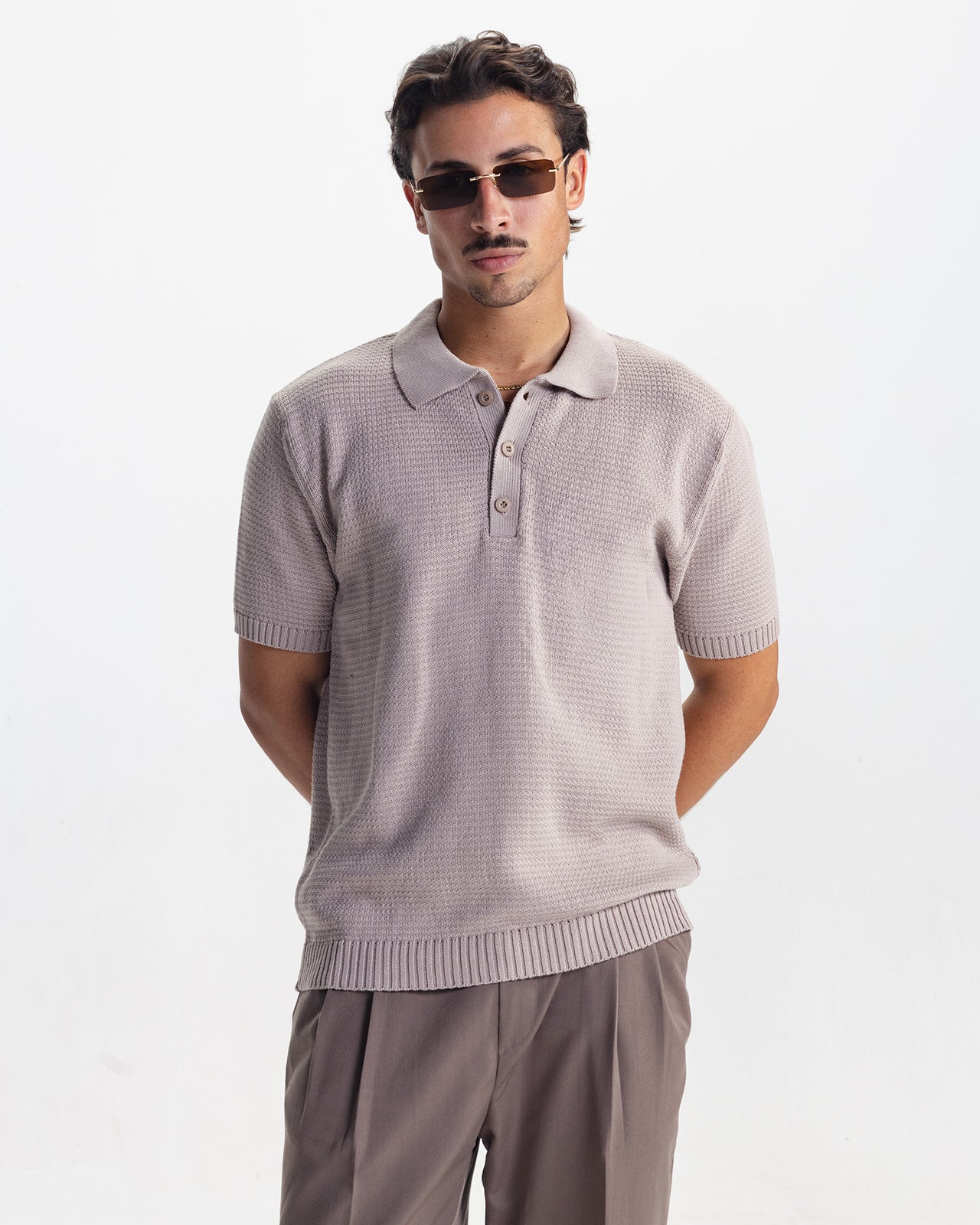 BELLAGIO KNIT POLO - TAUPE
