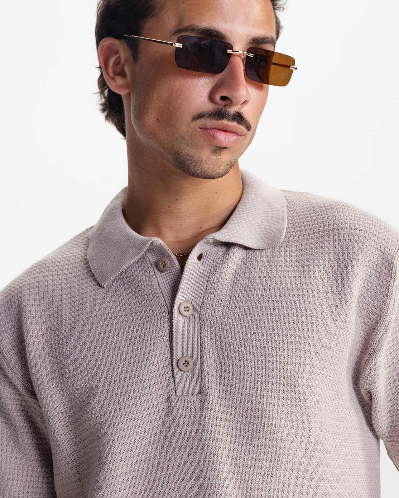 BELLAGIO KNIT POLO - TAUPE