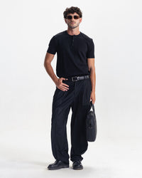 HENLEY TEE -BLACK