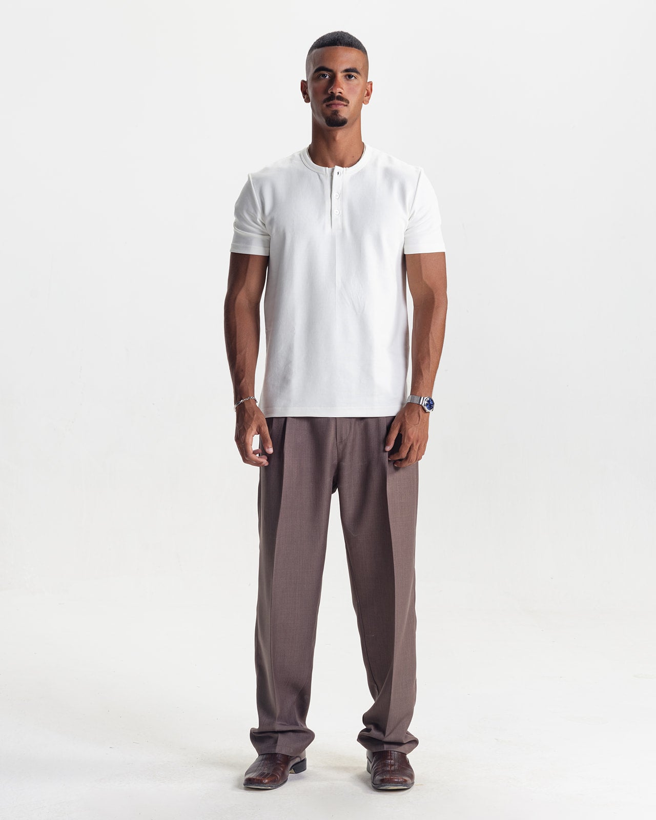 HENLEY TEE - WHITE