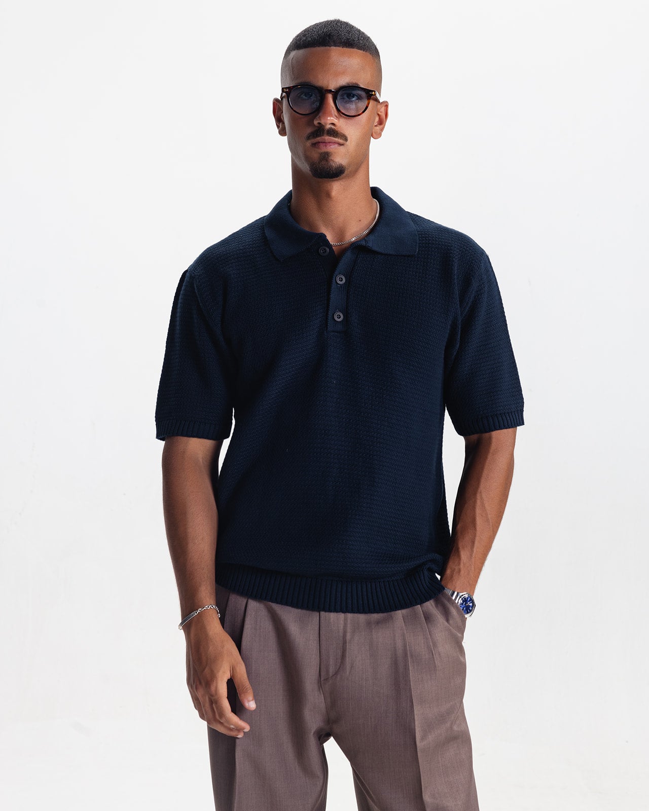 BELLAGIO KNIT POLO - NAVY
