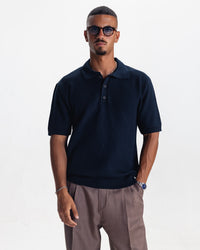 BELLAGIO KNIT POLO - NAVY