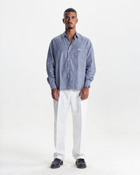 MARINO STRIPED SHIRT - GREY