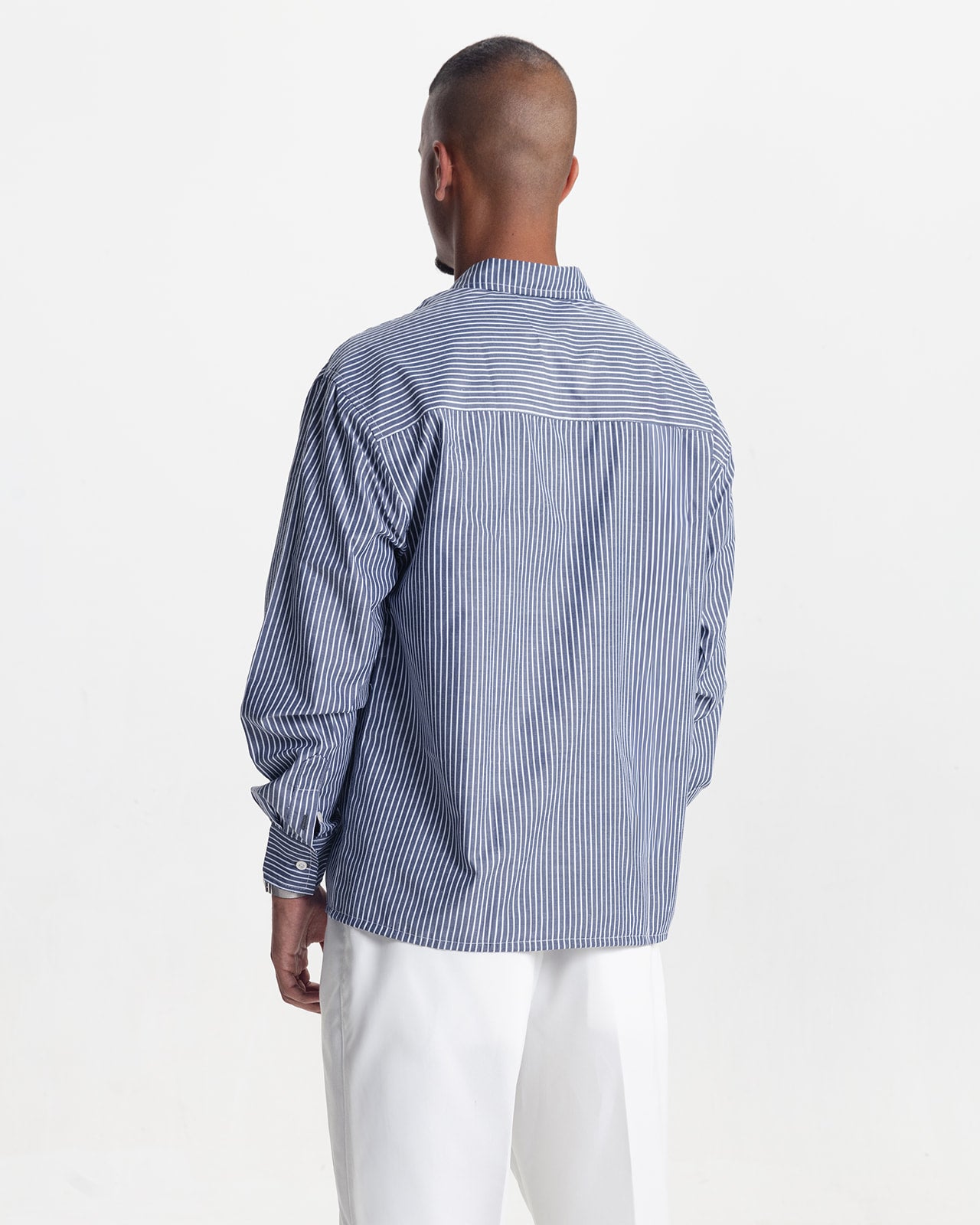 MARINO STRIPED SHIRT - GREY
