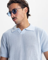LEGACY KNITTED POLO - SKY BLUE