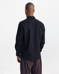 LONG SLEEVE LINEN SHIRT - BLACK