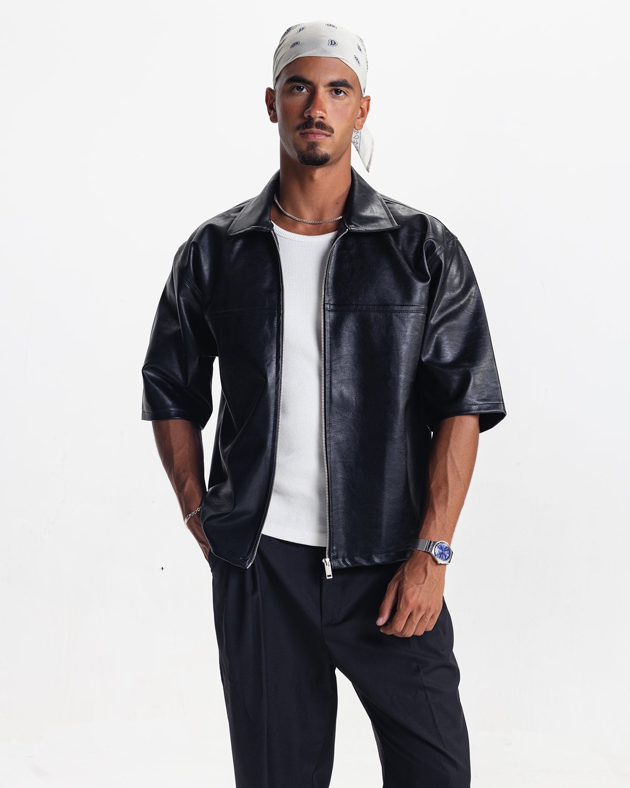 LIGHTWEIGHT LEATHER OVERSHIRT
