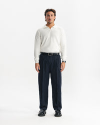 TAILORED PANTS - NAVY PINSTRIPE