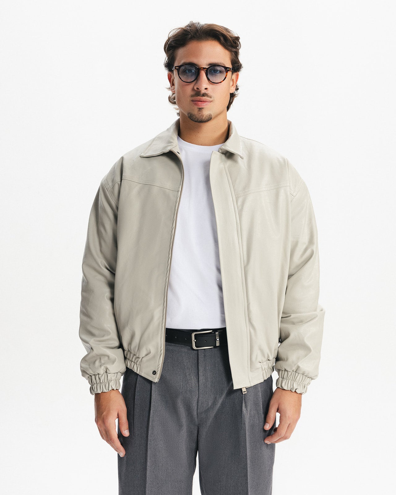 THE ESTATE LEATHER JACKET - BEIGE