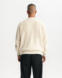 PURL KNIT CREWNECK - BEIGE