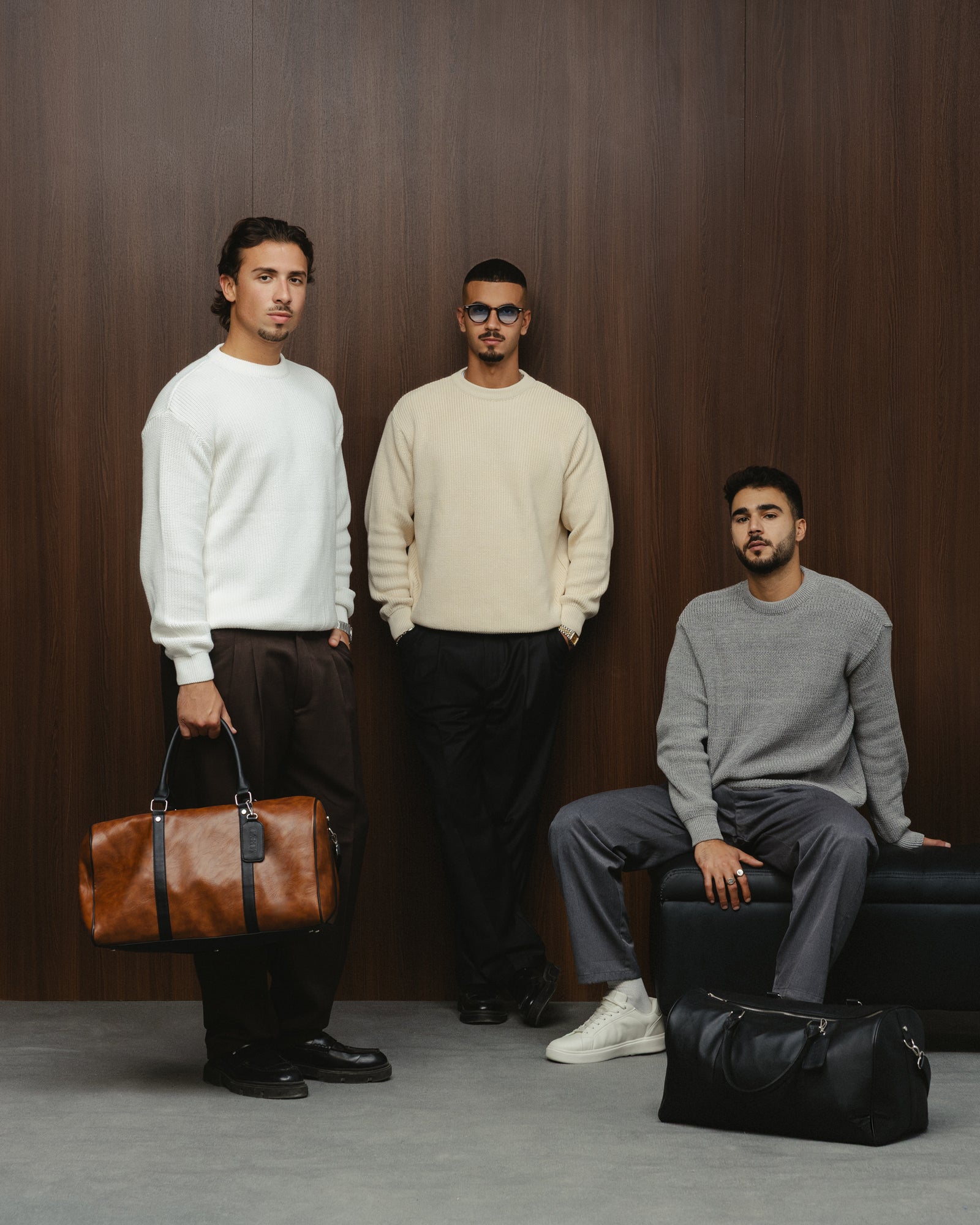 PURL KNIT CREWNECK - BEIGE