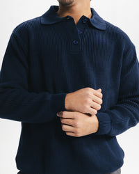 BELLAGIO KNITTED POLO - NAVY